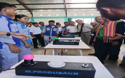 Abertura ba atividade Ezame Prova Aptidão Profisional (PAP) ba estudantes 12° anos ESTV-TIL Tinan 2023